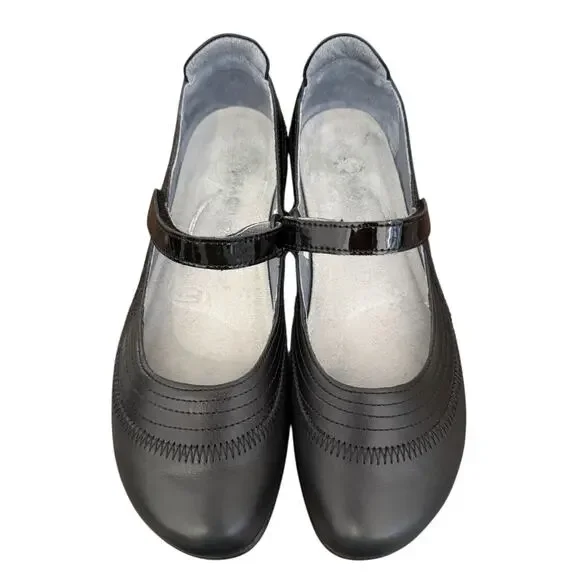 NAOT Kirei Mary Jane Shoes Black Leather US 7 Timeless Classic Comfort Coquette - Picture 7 of 11